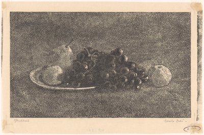 Schaal met druiven en ander fruit door Emilius Wilhelmus Dehé (signed by artist)