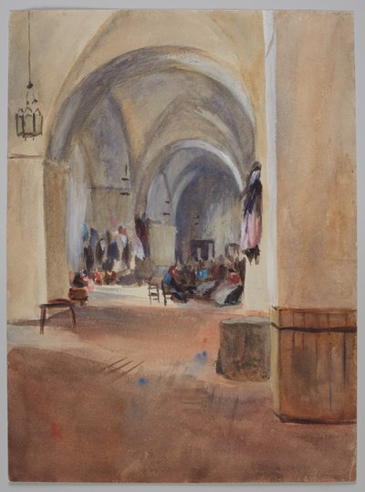 Binnen in een tabaksfabriek in Sevilla, ca. 1900 door Emily Sargent