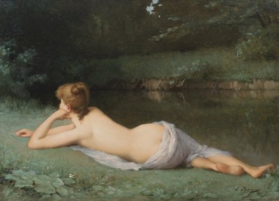 Liggend naakt aan een rivier door Emmanuel Benner