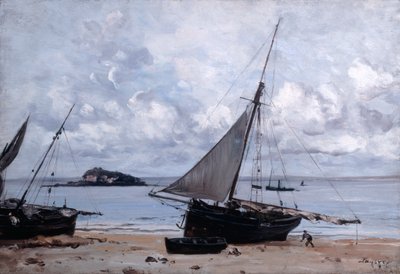 Gestrandde boten in St Jean, 1884 door Emmanuel Lansyer