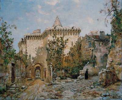 Poort naar het kasteel van Loches. 1888 door Emmanuel Lansyer