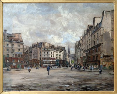 Place Maubert in 1888 door Emmanuel Lansyer