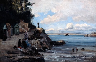 Zaterdag op het vrouwenbadstrand, 1876 door Emmanuel Lansyer
