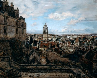 Uitzicht vanaf het terras van het kasteel Loches, 1884 door Emmanuel Lansyer