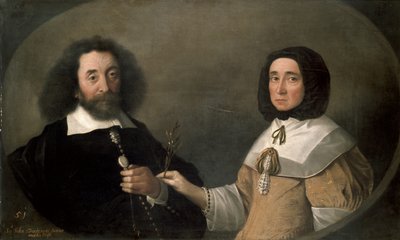 John Tradescant de Jongere en Hester, zijn tweede vrouw door Emmanuel de Critz