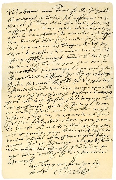 Brief van keizer Karel V van Spanje aan koningin Maria van Engeland, 1555 door Emperor Charles V