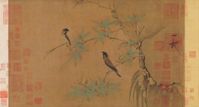 Vinken en bamboe, begin 12e eeuw door Emperor Huizong
