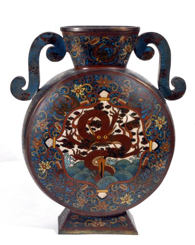 Chinese vaas in cloisonné-email, Manchou-periode door Empress Cixi Manchu Chinese