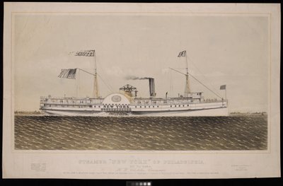 Stoomboot New York van Philadelphia... H W Chisholm, Commandant... door Endicott Endicott