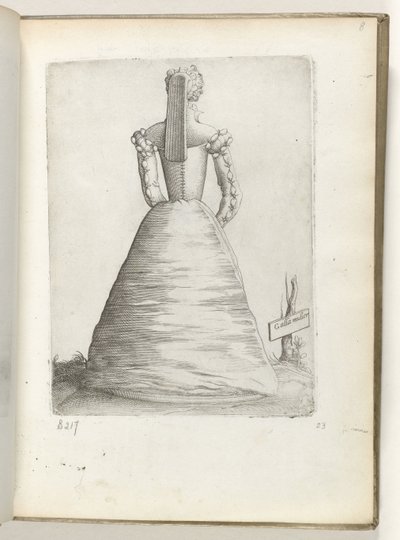 Een getrouwde vrouw uit Frankrijk, gekleed volgens de mode van ca. 1550 door Enea Vico