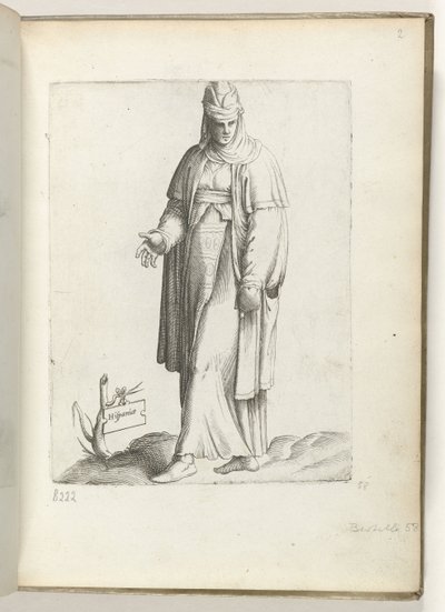 Vrouw in Spaanse kleding, ca. 1550 door Enea Vico