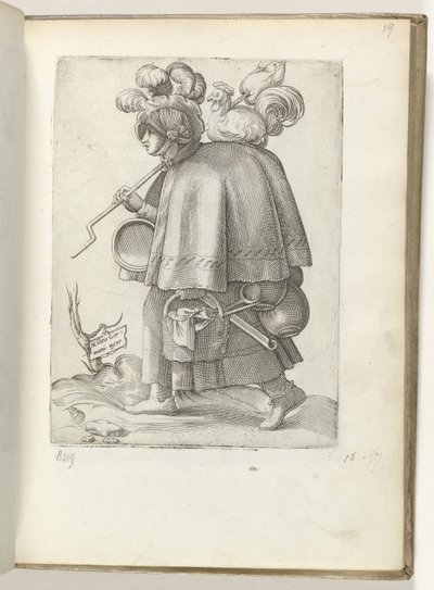 Duitse soldatenvrouw, gekleed volgens de mode van ca. 1550 door Enea Vico