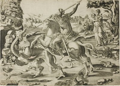 Sint-Joris en de Draak door Enea Vico