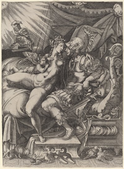 De Liefdes van Mars en Venus door Enea Vico