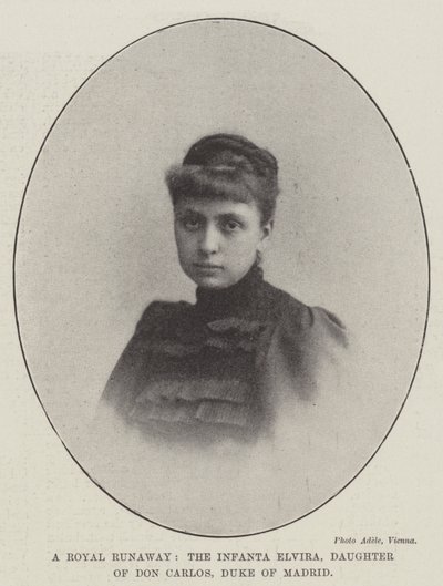 Een Koninklijke Ontsnapping, de Infanta Elvira, Dochter van Don Carlos, Hertog van Madrid door English Photographer