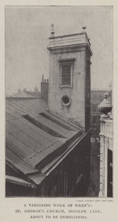 Een Verdwijnend Werk van Wren, St Georges Kerk, Botolph Lane, op het punt van sloop door English Photographer