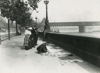 Een stoepkunstenaar op de Embankment door English Photographer