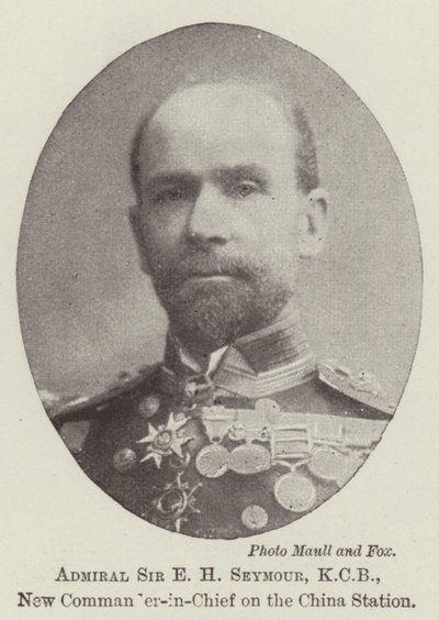 Admiraal Sir E H Seymour, KCB, Nieuwe Bevelhebber op het China Station door English Photographer