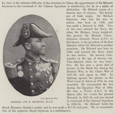 Admiraal Sir E Seymour, KCB door English Photographer