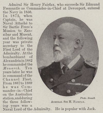 Admiraal Sir H Fairfax door English Photographer