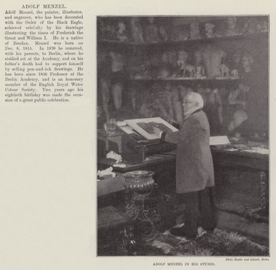 Adolf Menzel in zijn Studio door English Photographer