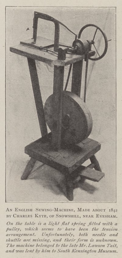 Een Engelse Naaimachine, gemaakt rond 1842 door Charles Kyte, van Snowshill, nabij Evesham door English Photographer