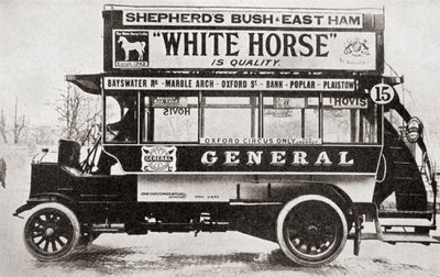 Een omnibus, ca. 1910, uit Het Verhaal van Vijfentwintig Jaar, gepubliceerd 1935 door English Photographer