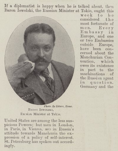 Baron Iswolski, Russische minister in Tokio door English Photographer