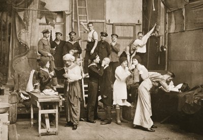 Achter de schermen: Voorbereiding voor amateurtoneel, Handforth, illustratie uit Duitse gevangenen in Groot-Brittannië door English Photographer