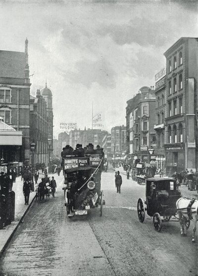 Bishopsgate Street (zonder), kijkend naar het oosten vanaf nabij Liverpool Street door English Photographer