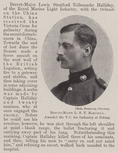 Brevet-majoor L S T Halliday, bekroond met het VC voor moed in Peking door English Photographer