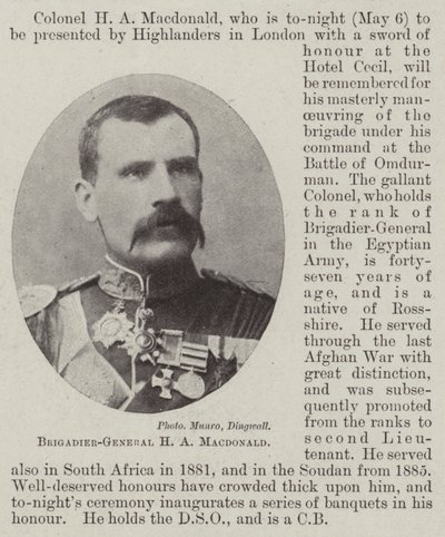 Brigadier-generaal H A Macdonald door English Photographer