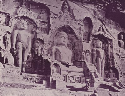 Boeddhistische Figuren, De Gelukkige Vallei, Gwalior door English Photographer