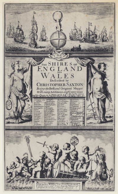 C Saxton, De Shires van Engeland, G Willdey door English Photographer
