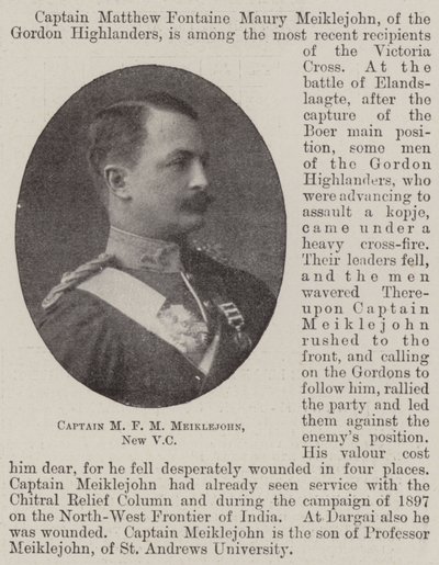 Kapitein M F M Meiklejohn, nieuwe VC door English Photographer