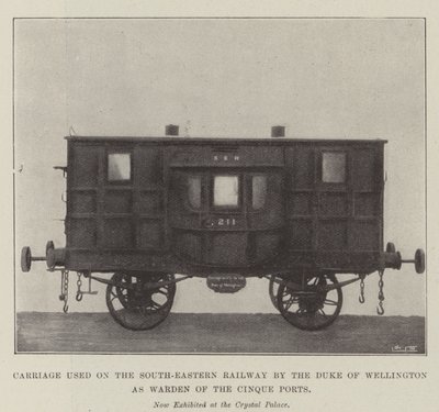 Koets gebruikt op de South-Eastern Railway door de hertog van Wellington als Warden van de Cinque Ports door English Photographer