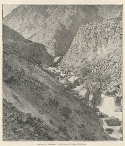 Waterval van Isfairam, in Ferghana, Russisch Turkistan door English Photographer