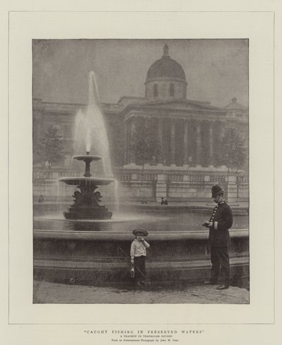Betrapt op Vissen in Beschermde Wateren, een Tragedie op Trafalgar Square door English Photographer