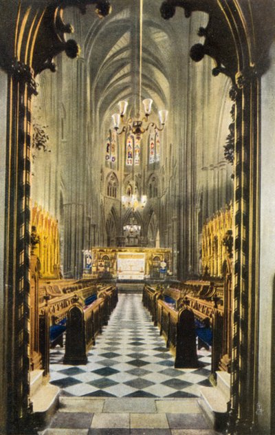 Koor onder het orgelbalkon, Westminster Abbey, Londen door English Photographer
