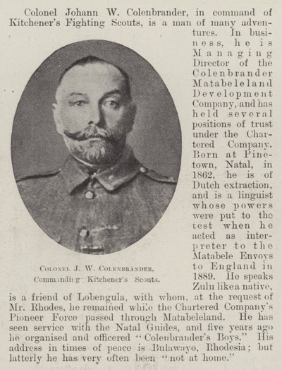Kolonel J W Colenbrander, commandant van Kitchener