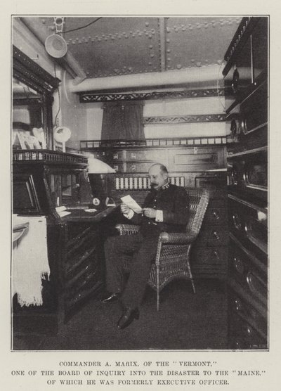 Commandant A Marix, van de Vermont, een van de onderzoekscommissie naar de ramp met de Maine, waarvan hij vroeger uitvoerend officier was door English Photographer