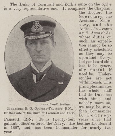 Commandant B G Godfrey-Faussett, RN, van de Suite van de Hertog van Cornwall en York door English Photographer