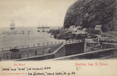 Koelieschepen Erne en Elbe, St. Helena door English Photographer