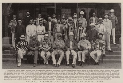 Cricket in Bombay, de Presidency en Parsee teams door English Photographer