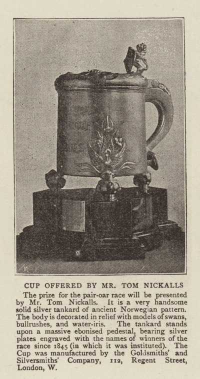 Beker aangeboden door de heer Tom Nickalls door English Photographer