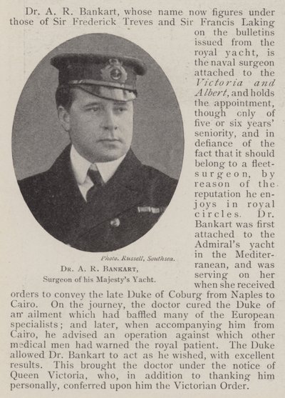 Dr A R Bankart, chirurg van het jacht van Zijne Majesteit door English Photographer