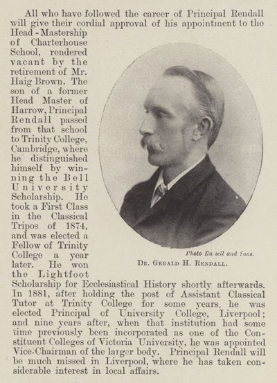 Dr Gerald H Rendall door English Photographer