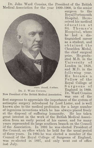 Dr. J. Ward Cousins, nieuwe voorzitter van de British Medical Association door English Photographer