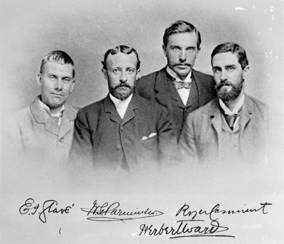 E.J. Glave, W.G. Parminter, Herbert Ward en Roger Casement door English Photographer