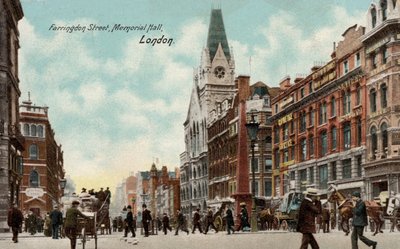 Farringdon Street, Memorial Hall, Londen door English Photographer